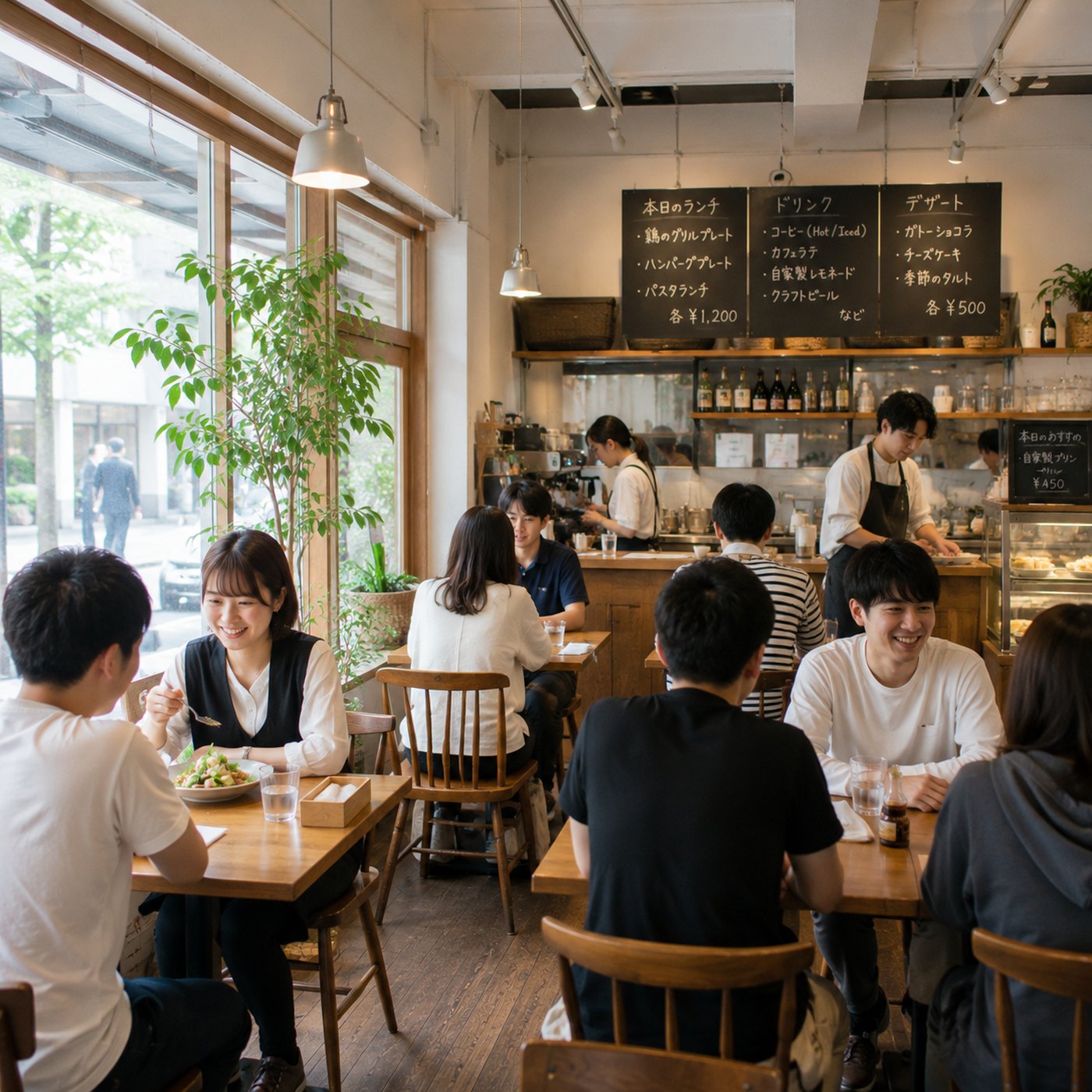 店舗スタッフが接客する様子